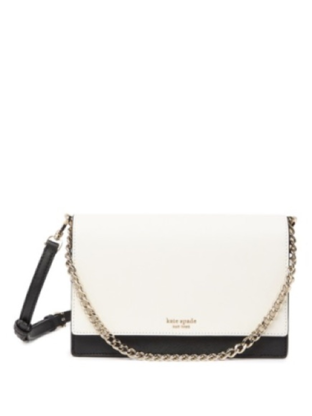 kate spade Two-Tone Black and White Chain Crossbody Bag - Cameron Convertible - Picture 1 of 9